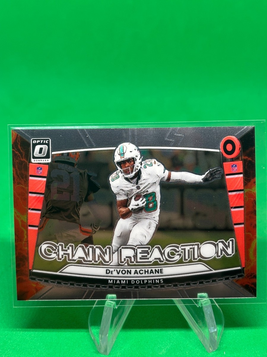 De'Von Achane Chain Reaction 2025 Donruss Optic #3 Miami Dolphins
