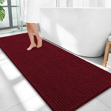 OLANLY Thick Bathroom Runner Rugs 59x24, Extra Soft 59" X 24", Burgundy