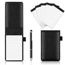 7 Pieces Small Notepads Holder Set, Pocket Notebook with pen, Included 5 Pieces