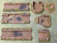 15mm WW2 TRENCH LINES, BUNKER and GUN PIT Well Painted 34" length 31650