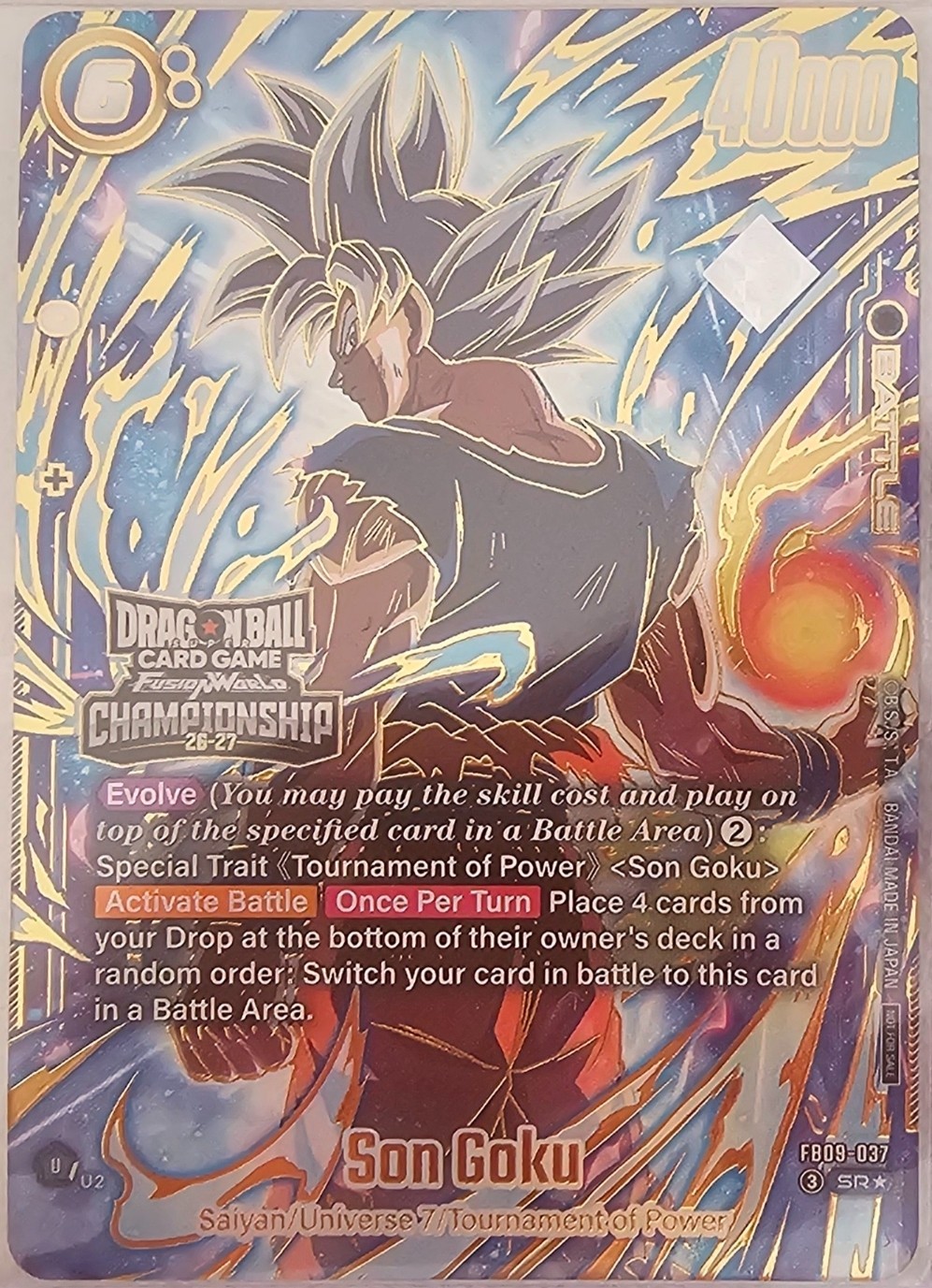 Dragon Ball Super TCG FB09-037 SR* Son Goku Championship 2026 2027 Englisch