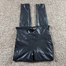 SPANX Faux Leather Leggings Black High Waisted Women's Size Large high rise