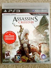 Assassin's Creed III Sony PlayStation 3 PS3 Complete Adult Owned Free Shipping