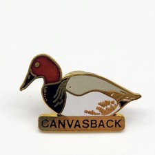 Vintage Canvasback Duck Enamel pin tie tack Lapel Hunter Bird watcher