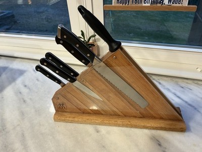 Lot of 8: Zwilling Henckels & Other Knives w Wood/Lucite Diamond Storage Block