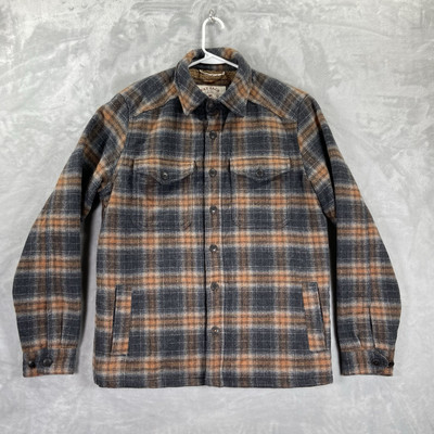 Fat Face Jacket men's Small Wool Flannel Fleece Lined Shacket Button Up Outdoor