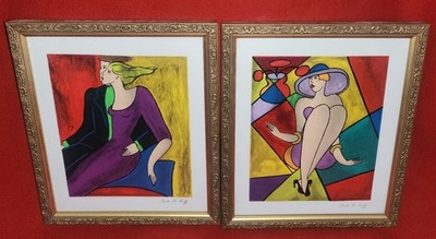 Linda Le Kniff 2x Signed & Framed ''Debbie'' Serigraph Bundle (7'' x 8.75'')