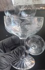 Set of 6 Vintage Clear Glass Etched Grapes Champagne Glass — photo 3