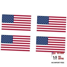 4 Pack USA American Flag Decal Bumper Sticker 5"x3"