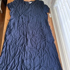 Amazon Essentials Women's Cap Sleeve Navy Shirt Dress Size Large