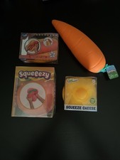 Viral Squeezy Squishy Bundle LOT OF 4 Hot Dog Carrot Peach  Cheese