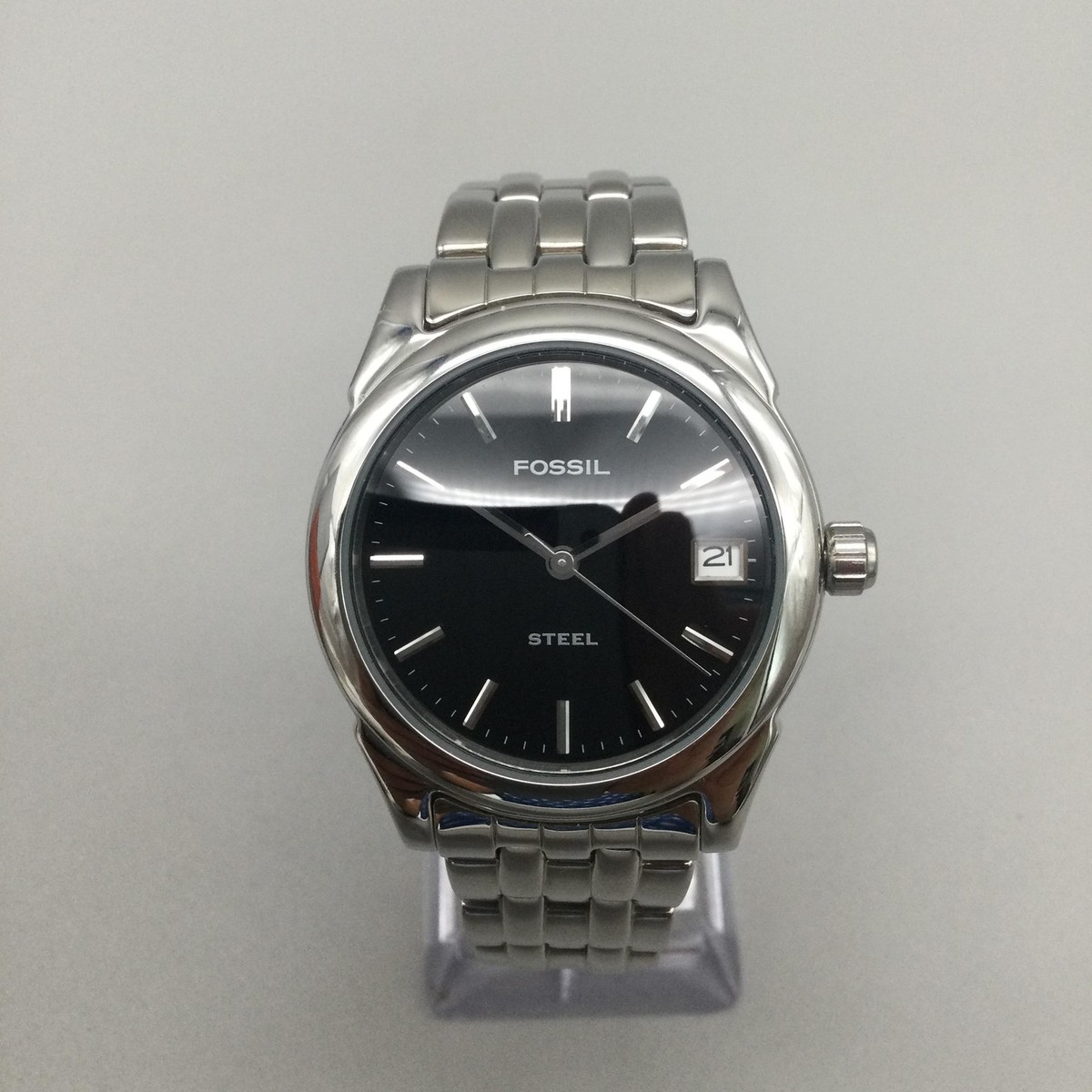 Fossil Watch Mens 35mm Black Dial Date Stainless Steel FS-2517 New