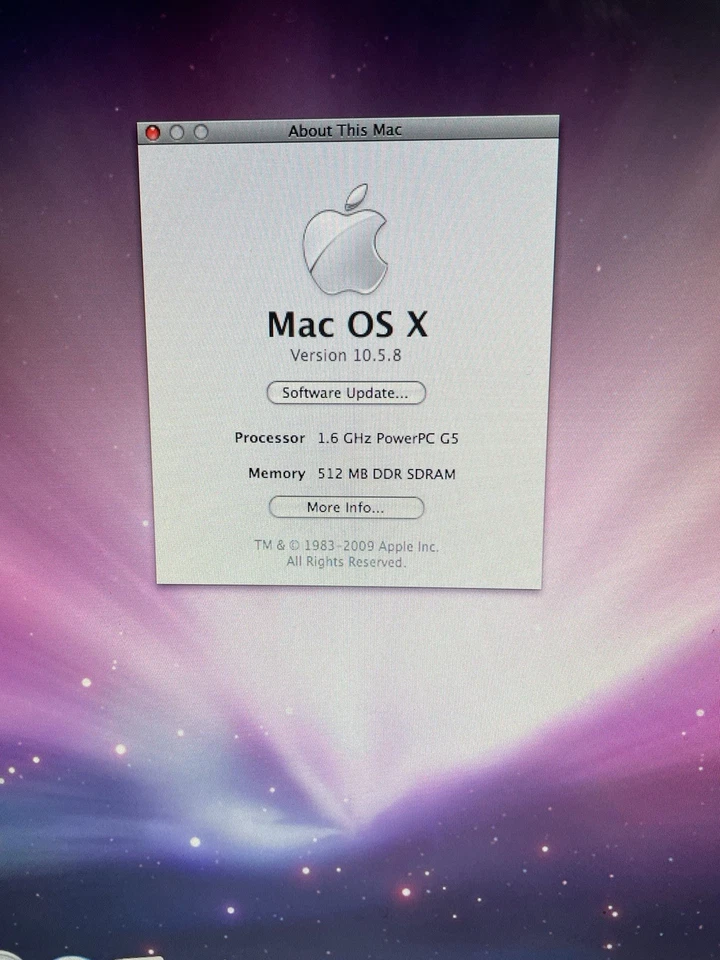 Apple iMac G5 17" A1058 Tested & Works PowerMac 8,1 DVD ROM 60GB 1.6 GHz - Image 3 of 4