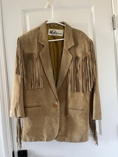 Niki Women s M Brown Suede Western Fringe Mid...