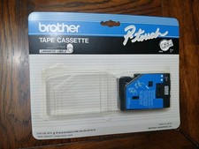 Brother P-Touch TC-10 Tape Cassette Black On White 1/2" Qty 1 New