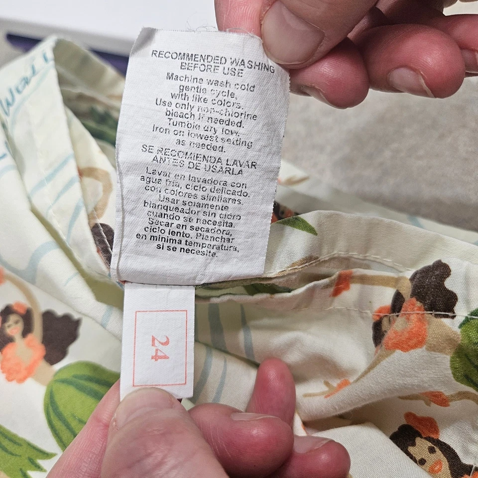 Juego de sábanas de mezcla de algodón con estampado Aloha de bailarina de hula hawaiana tamaño completo Foto 4 de 4