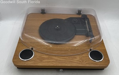 Maginon HS-T08 Brown Wood Finish USB Turntable With Built-In Speakers Not Tested