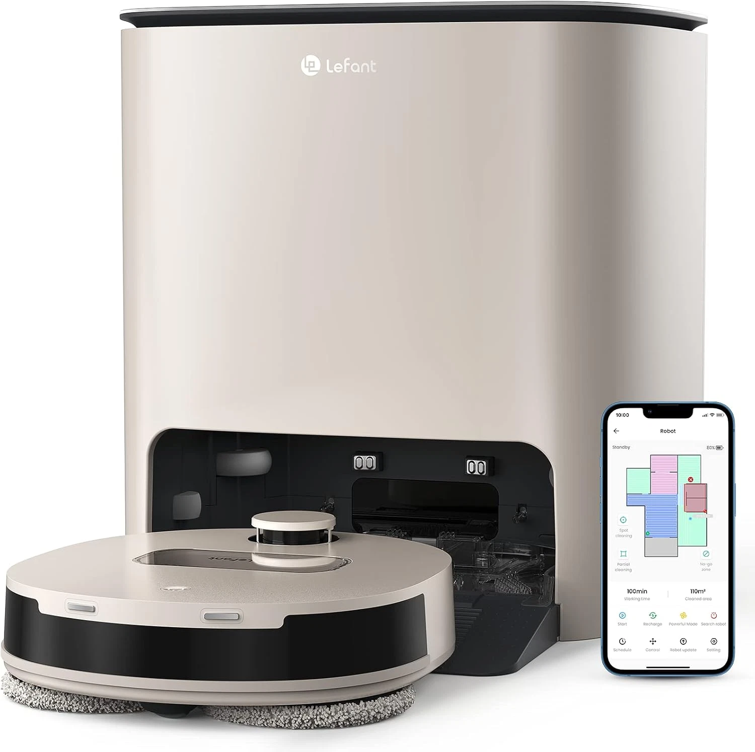 T1 Smart Self-Cleaning Robot Mop with Lidar, 5L Tank, Alexa Compatible