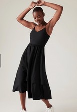 Athleta Elation v neck hybrid dress- large- black- nwt