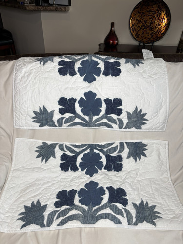 pottery barn Mahalo Cotton Applique Quilted 2 king Shams