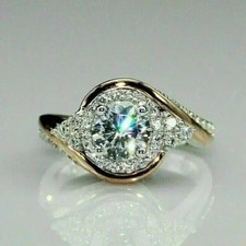 2Ct Round Cut Lab-Created Diamond Women's Engagement Ring 14K Yellow Gold Finish