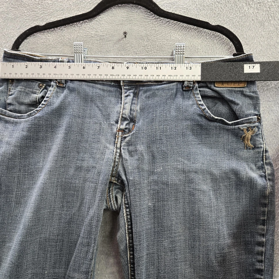 Pantalones de mezclilla para mujer Cowgirl Tuff 33X35 azul logotipo bordado occidental entrepierna 34" Foto 4 de 4