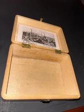 J & P Coats Thread Works Sewing Box Wooden Little Girl