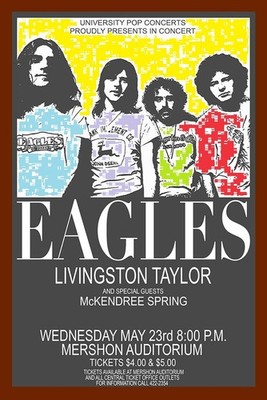 1973 EAGLES CONCERT POSTER WALL ART PRINT FAN-MADE COLUMBUS OHIO