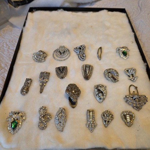 Antique LOT OF 20 Dress Clips 1920's-1940's
