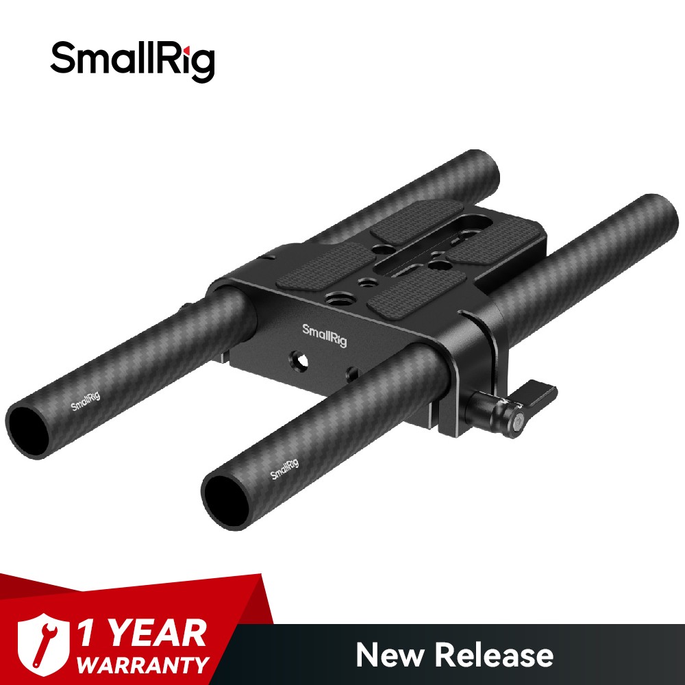 SmallRig Camera Base Plate Kit with 15mm LWS Rod Rail Clamp Carbon Fiber 15mm