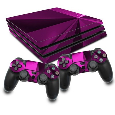 Set Polygon Pink Aufkleber Skin Folie passend für Ps4 Pro Konsole RX022-05