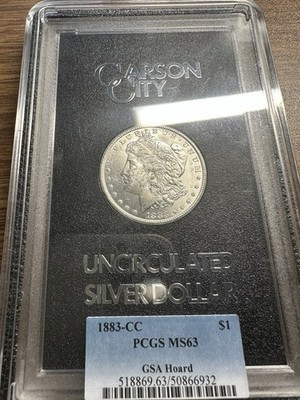 1883-CC Carson City Morgan Silver Dollar GSA PCGS MS63