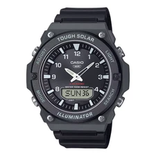 Casio AQS820W-1AV, Solar Illuminator Watch, Black Resin, 100 Meter, 5 Alarms