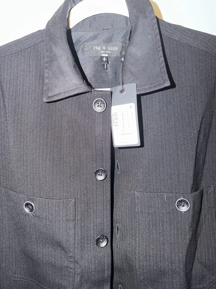 rag & bone  Small Men's Hyde Striped Wool-Blend Overshirt MSRP $598 NWT - Image 4 of 4