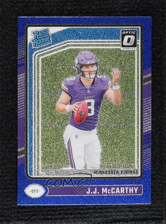 2024 Panini Donruss Optic Rated Rookie Blue Glitter Prizm JJ McCarthy #235