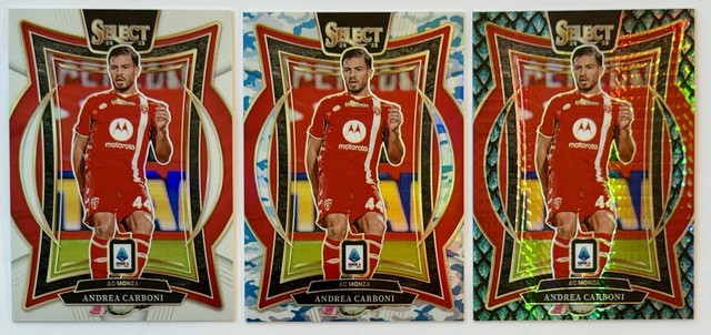 2024-25 Panini Select Jade #/18, White #/20 & Camo #/30 Andrea Carboni AC Monza