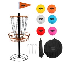 Portable Disc Golf Set With Basket Six Discs And Carrying Bag Easy Setup 80 C...