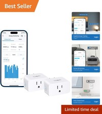 Energy-Saving Tapo Smart Plug Mini, Wi-Fi Controlled, 2-Pack for Home Automation