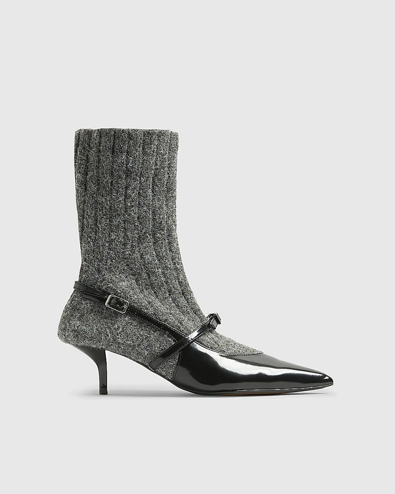 River Island Womens Grey Boots Size UK 6