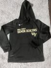 Nike Therma Fit Wake Forest University Demon Deacons Black Hoodie Mens Size M