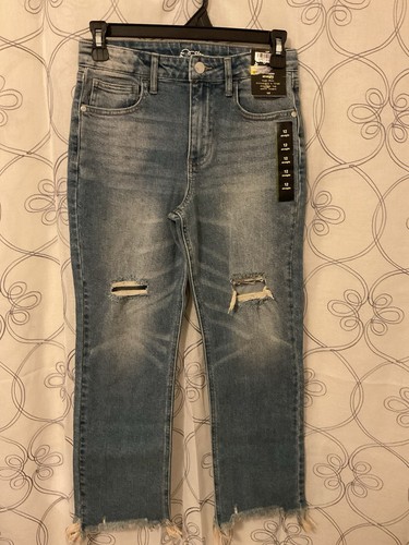 Girls high-rise fitted hip and thigh straight leg ankle length jeans Size 12