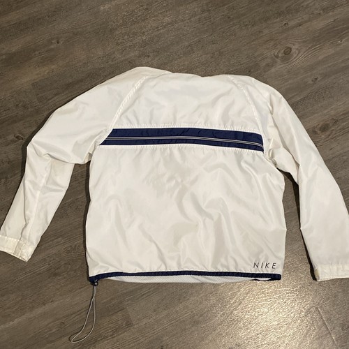 Nike Windbreaker Pullover Med 8/10 Half Zip Lightweight White Blue Woman’s M - Picture 6 of 7