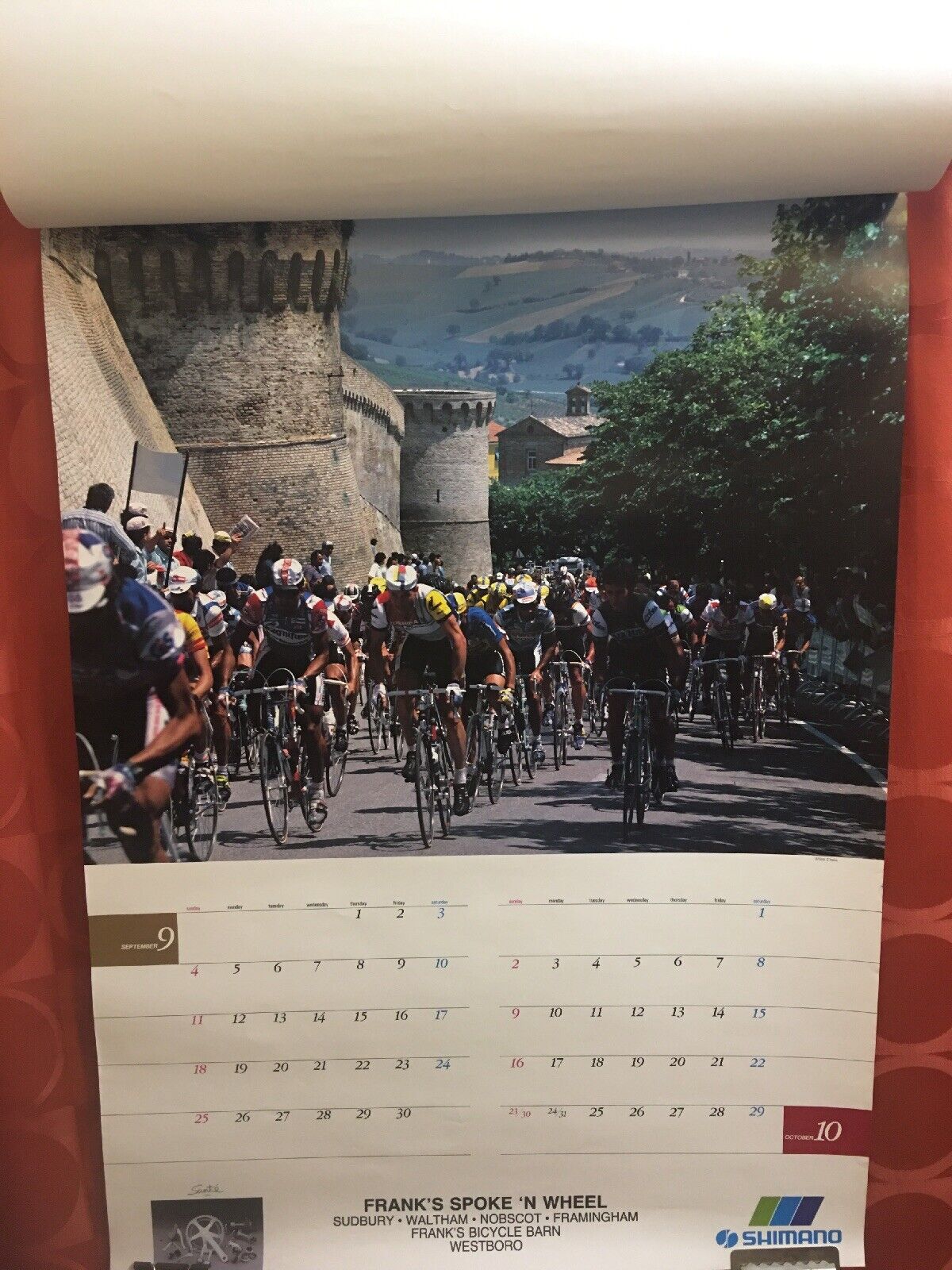 1988 SHIMANO European Racing Scene SHOP CALENDAR Dura Ace SANTÉ Deore XT Ultegra - Picture 6 of 8