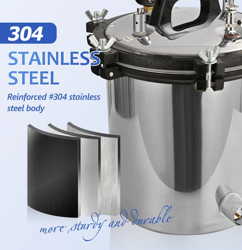 18L Sterilisatoren Autoklav Portable Pressure Steam Sterilizer Autoclave DE - Bild 5 von 18