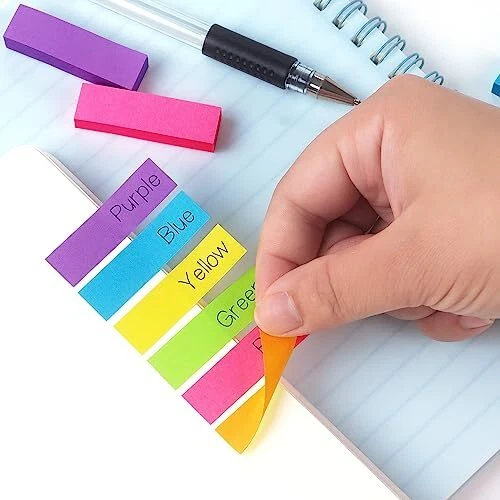 30 Pads 0.5x1.8 Sticky Notes Flags Tabs Page Markers 10 0.5x1.8 10 Colors - Image 4 of 4