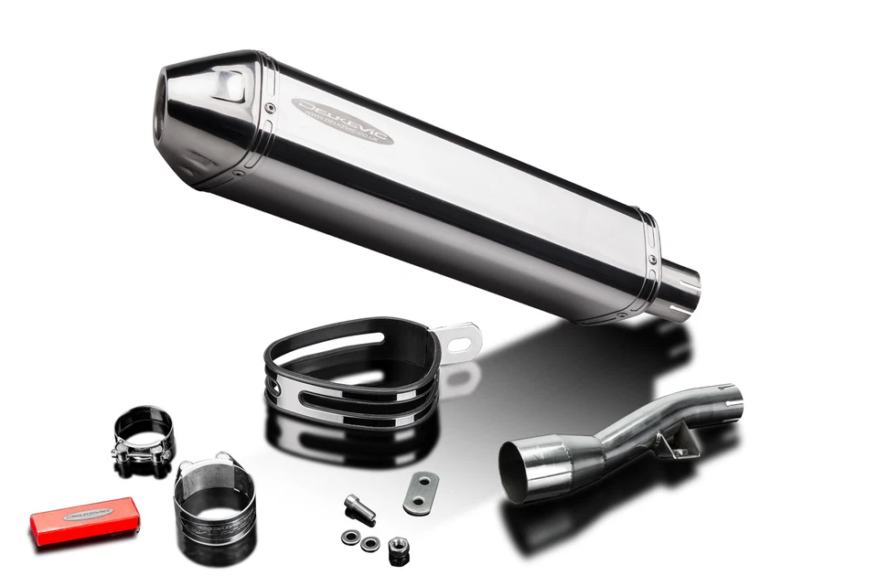 Silenciador de escape Yamaha XT250 08-22 Delkevic Slip on 17" acero inoxidable tri-ovalado Foto 4 de 4