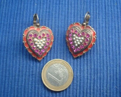 B33 Belle Paire BO Boucle Oreille Coeur marque GAS Lot Bijou Vintage - Photo 1/2