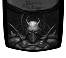 Grayscale Armored Demon Devil Titan Truck Hood Wrap Vinyl Car Graphic Decal