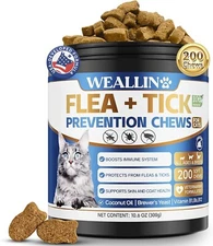 Flea and Tick Prevention for Cats, 200 Soft Chews for Fleas Treatment for Cat...