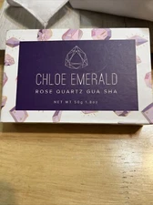 Chloe Emerald Rose Quartz Gua Sha 1.8 Oz Smooth Stone Facial Massager 